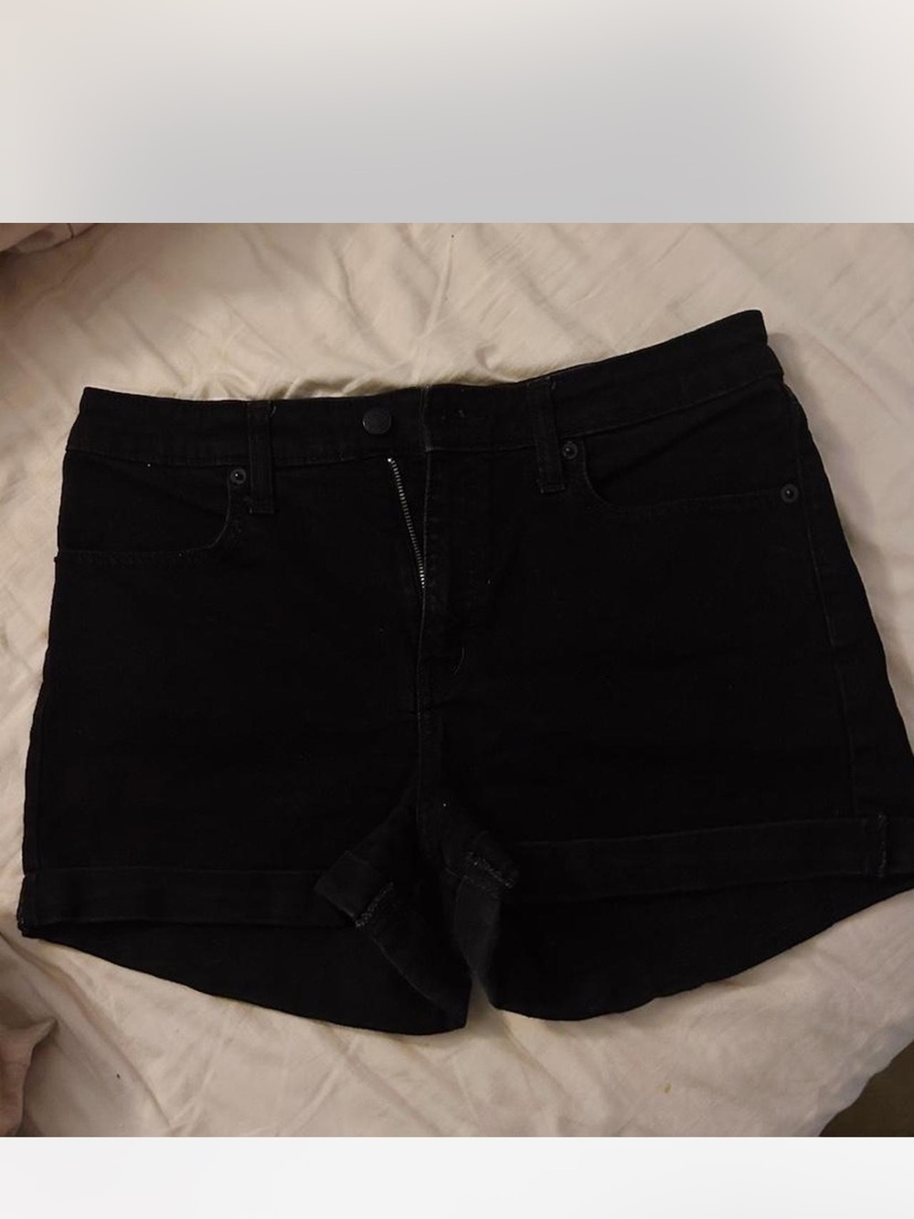 wild fable Black High-Rise Cuffed Denim Shorts